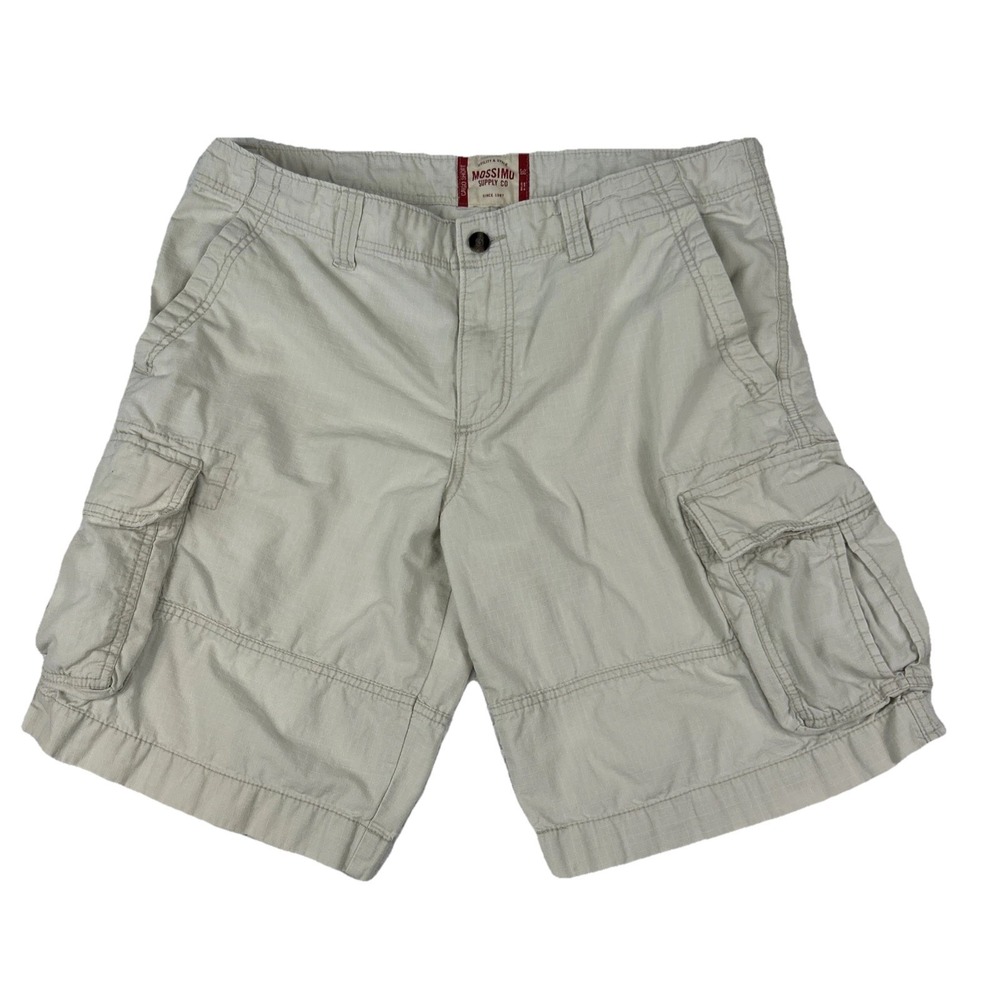 Vintage Men's 38 Shorts Rip Stop Cargo Y2K Baggy Grunge Retro‎ Beige